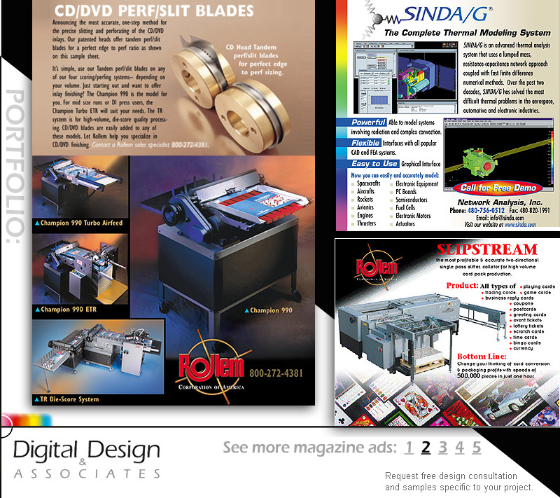 ADVERTISING DESIGN - promo mailers and magazine ad solutions portfolio