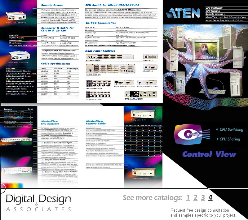 CATALOG DESIGN - Layouts involved art direction, graphic design, product photography with image selection, text editing/proofing and offset printing coordination.