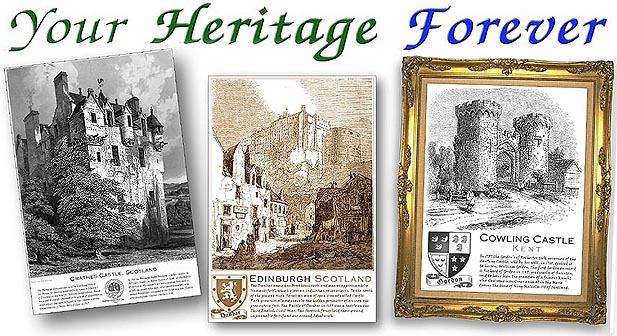 Historic Castle and Quaint Village Etchings - Your Heritage Forever