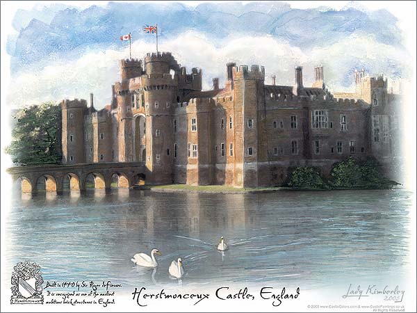 Herstmonceux Castle, Engalnd - Copyright Protected - by Artist Kimberley Reid and CastleColors.com
