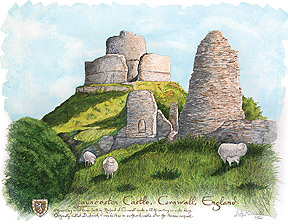 Launceston Castle, England - Copyright Protected - by Artist Kimberley Reid and CastleColors.com