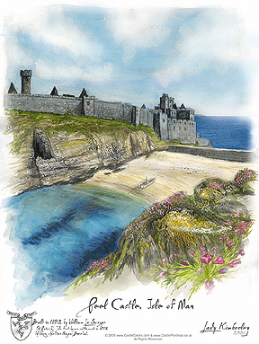 Peel Castle on IOM - Copyright Protected - by Artist Kimberley Reid and CastleColors.com