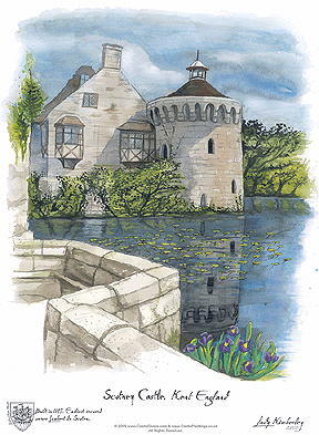 Scotney Castle, England - Copyright Protected - by Artist Kimberley Reid and CastleColors.com